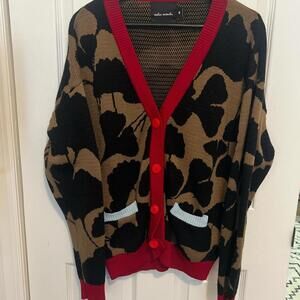 English Oversized Cardigan Green Knit